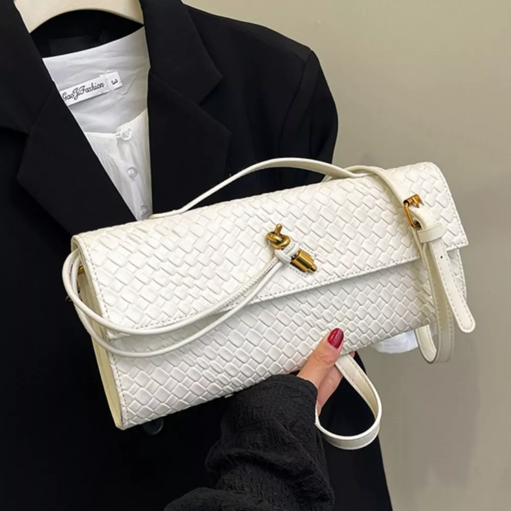 Woven Texture Flap Crossbody Bag, image 5