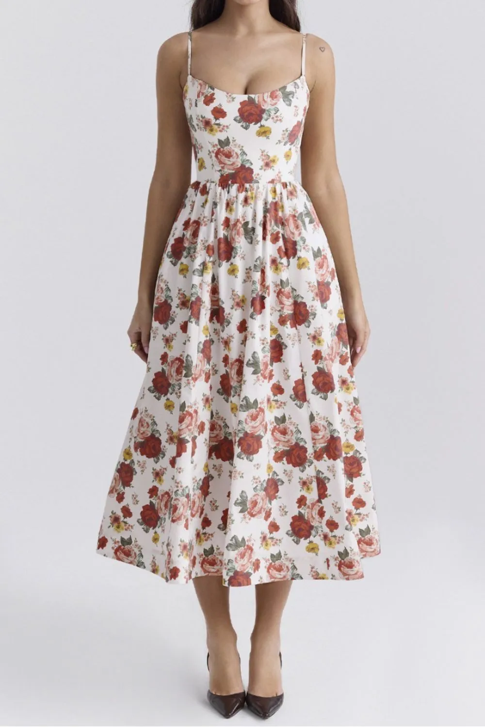 Floral Print Spaghetti Strap Midi Dress, image 10