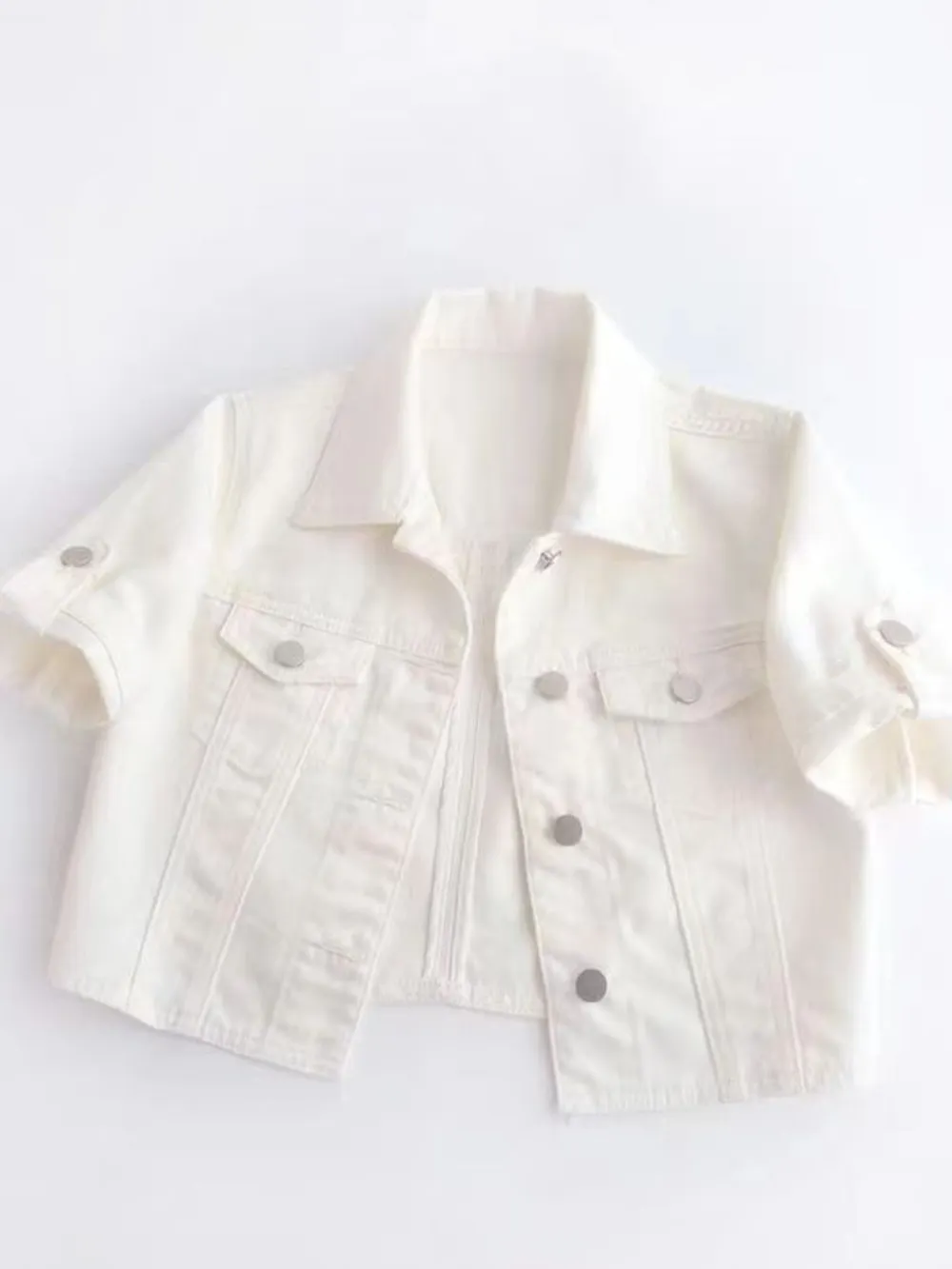 Full Size Cropped Denim Jacket Plus Size, image 5