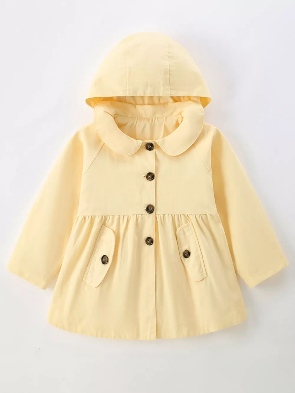Children's Hooded Peplum Trench Coat, image 2