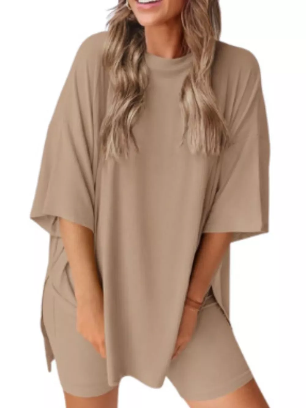Full Size Half Sleeve T-Shirt and Shorts Set Plus Size, image 9