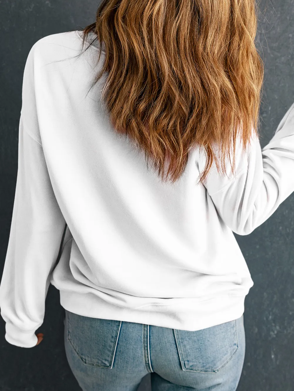 I'M BACK Round Neck Dropped Shoulder Sweatshirt, image 2