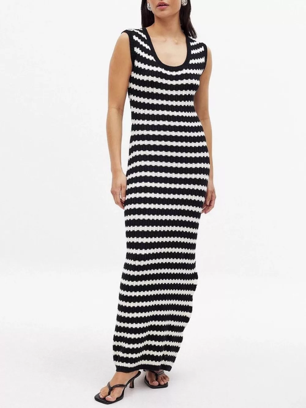 Side Slit Sleeveless Midi Knit Dress, image 8