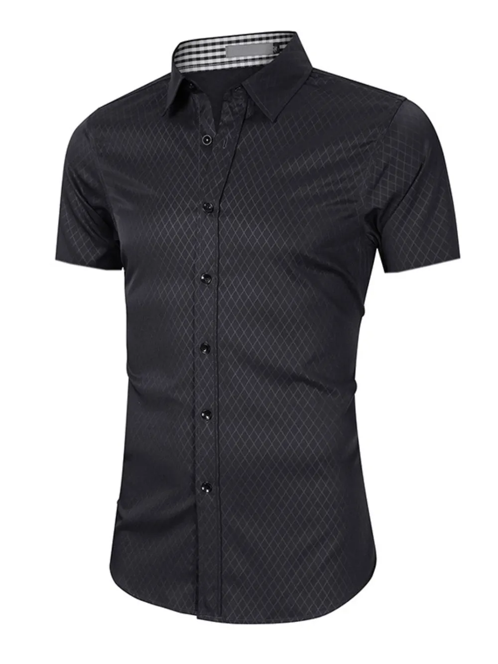Men's Collared Neck Short Sleeve Shirt, image 2