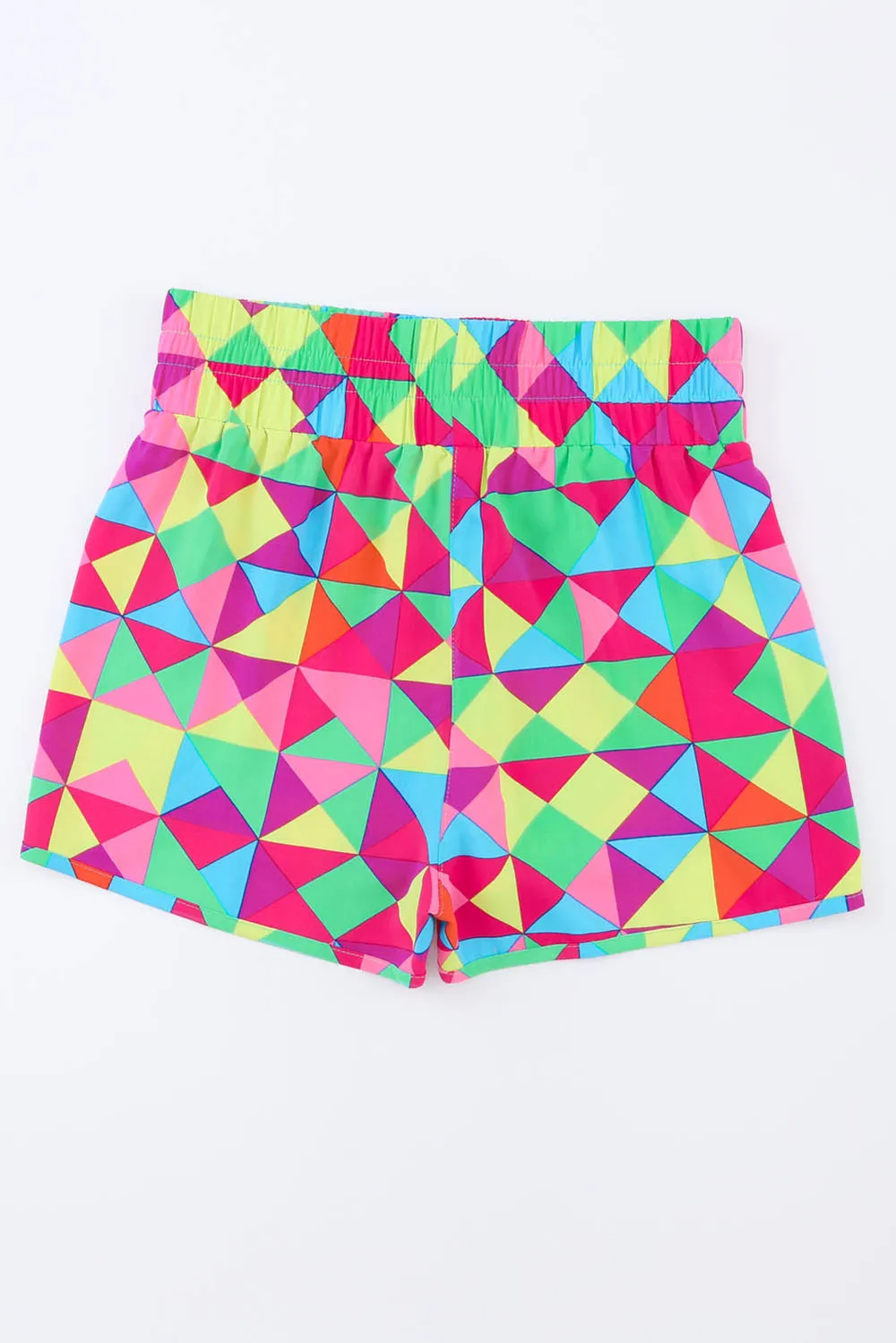 Color Block Elastic Waist Shorts, image 3
