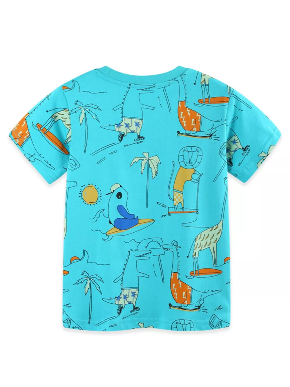Children's Cartoon Print Crew Neck Short Sleeve Tee, image 7