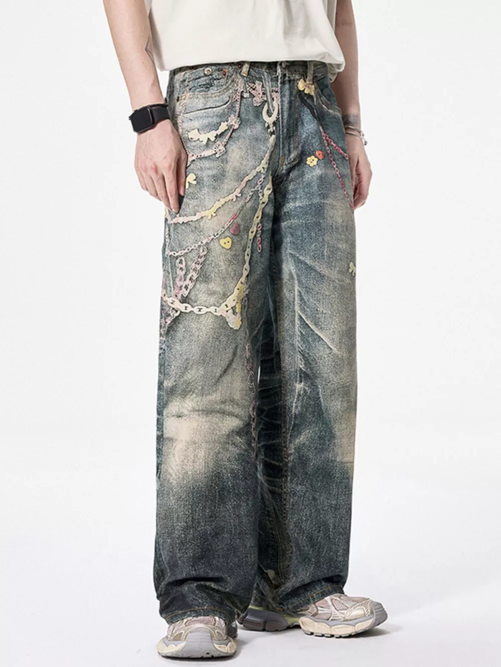 Men's Wide Leg Jeans, image 2