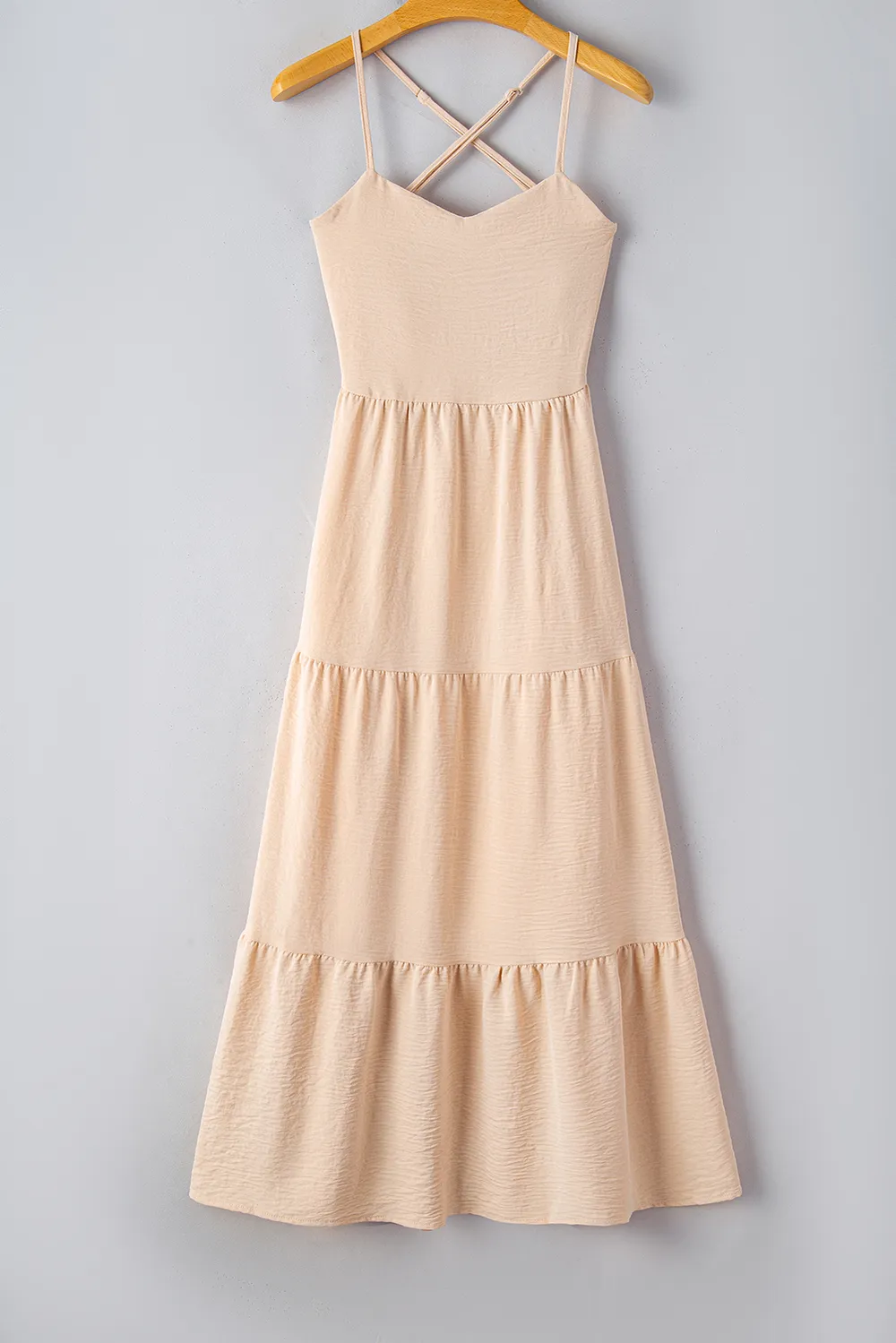 Tiered Crisscross Spaghetti Strap Dress, image 7
