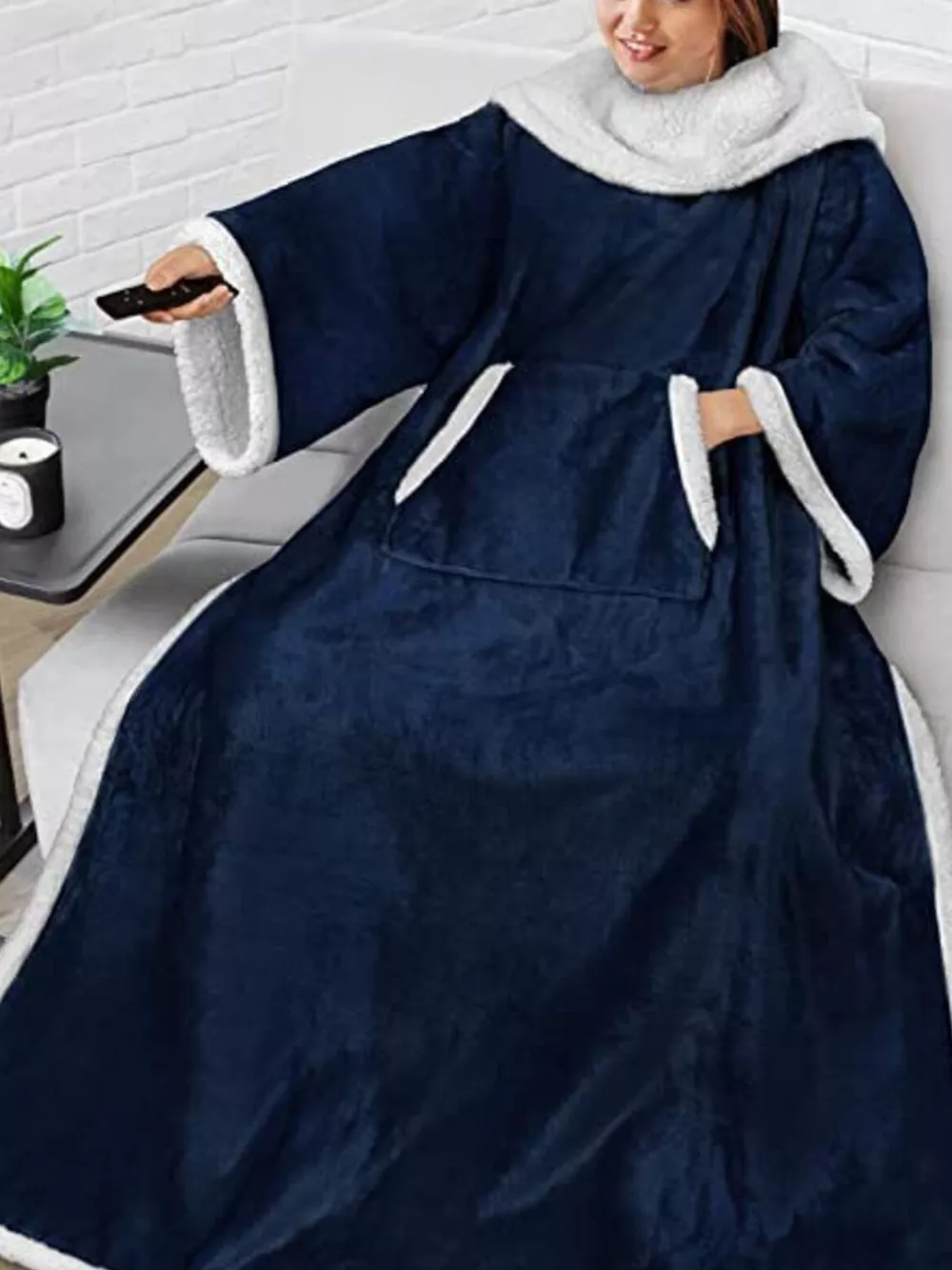 Oversized Wearable Blanket Hoodie Lounge Nightgown, image 10