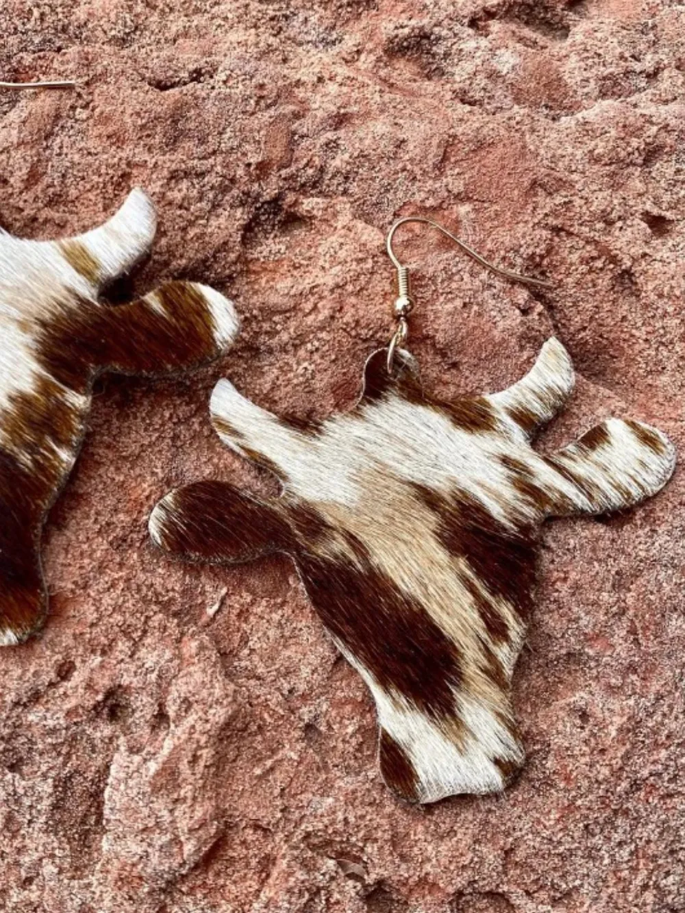 PU Leather Bull Head Earrings, image 2