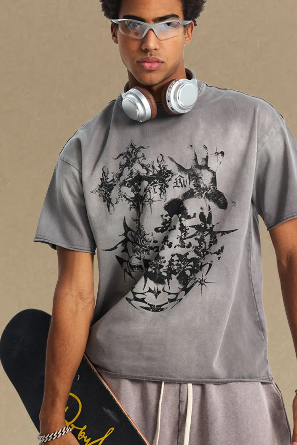 Men's Graphic Round Neck Half Sleeve T-Shirt, image 4
