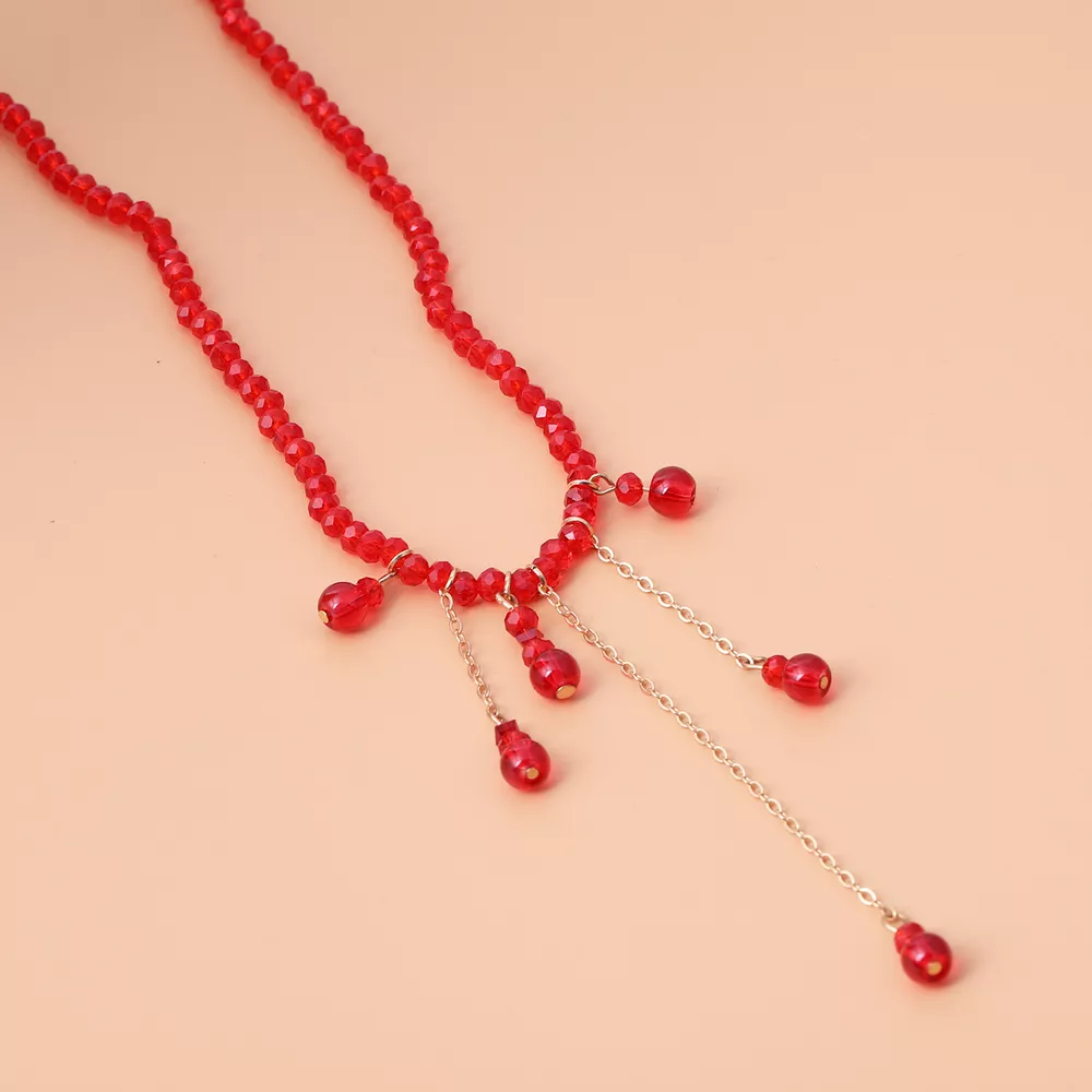 Gothic Beaded Tassel Necklace, image 7