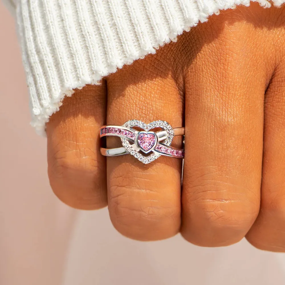Heart Shape Zircon 925 Sterling Silver Ring, image 2