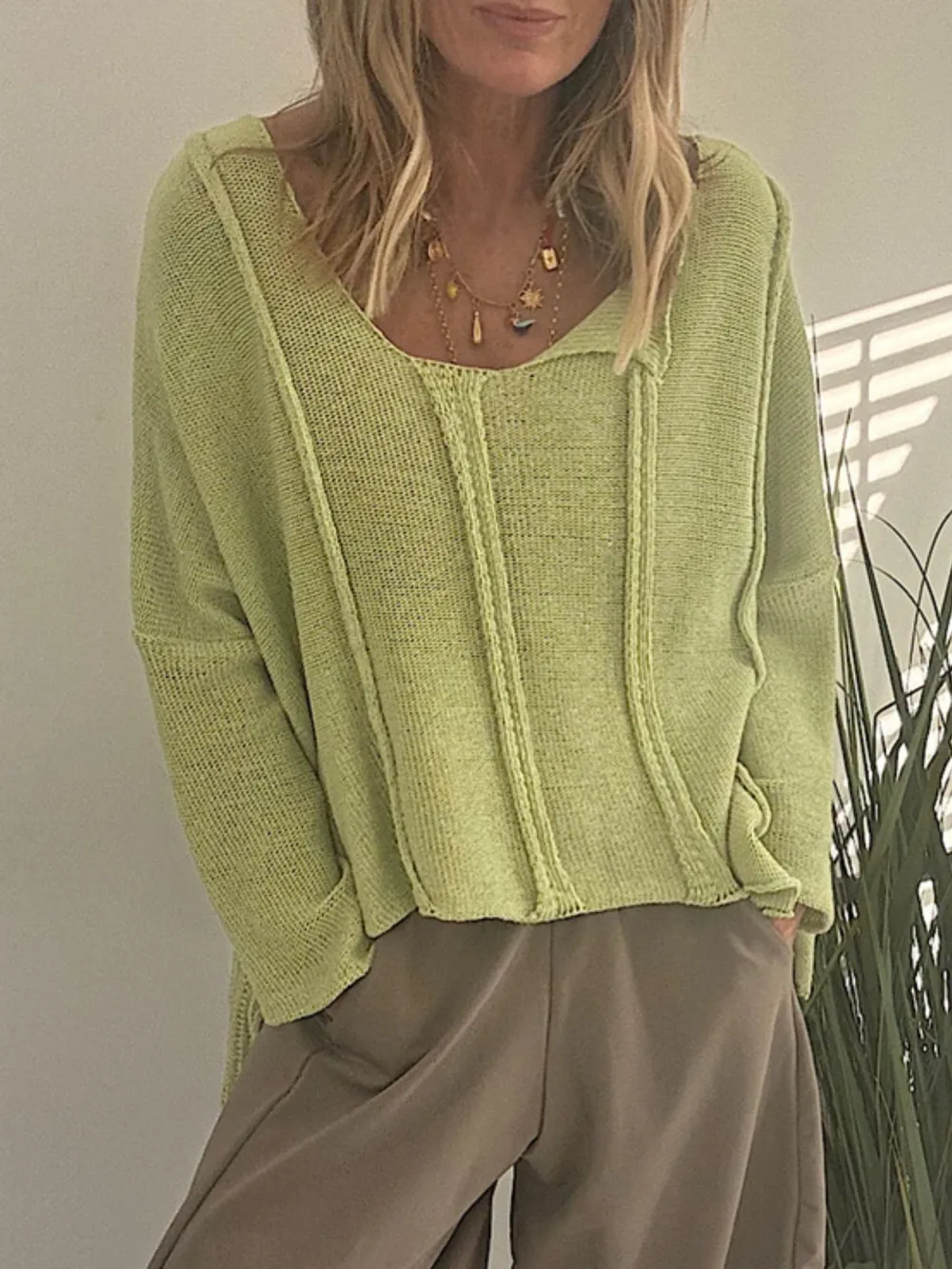 High-Low Drop Shoulder Sweater, image 6