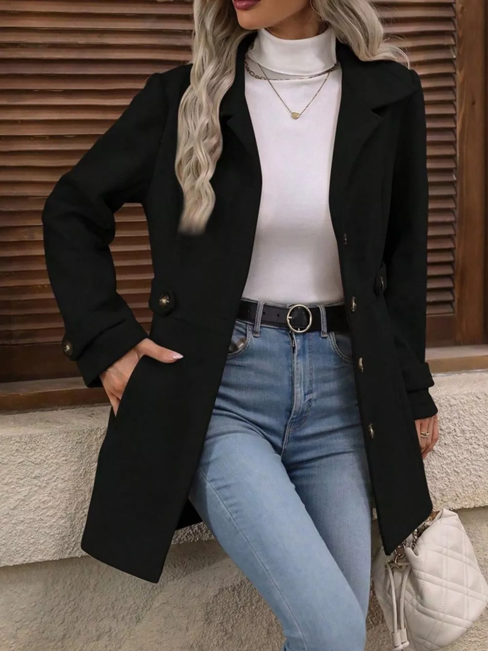 Button Up Long Sleeve Coat, image 8