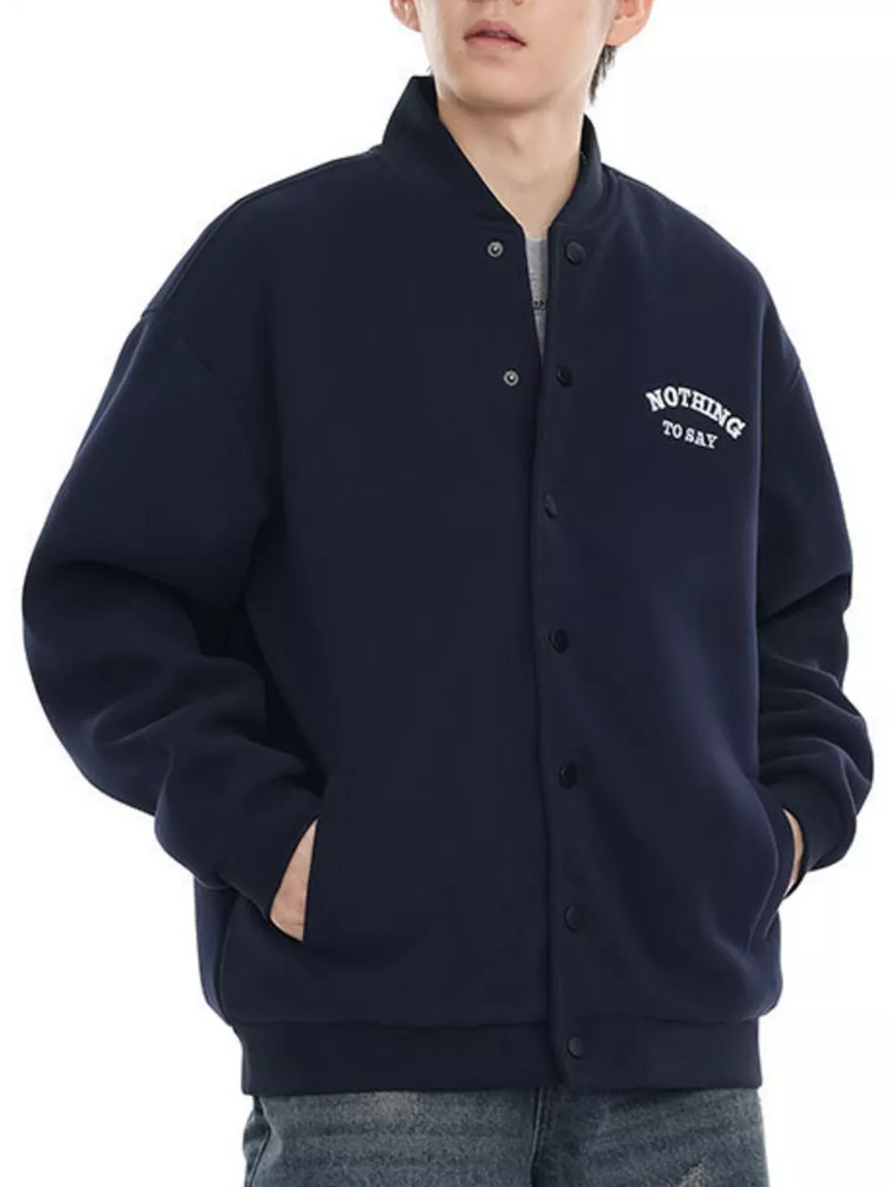 Men's Plus Size Casual Snap Down Jacket, image 2