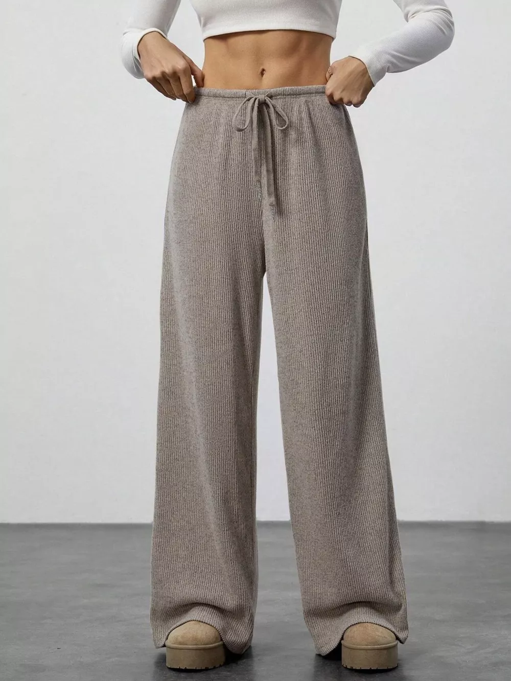 Relaxed Fit Wide Leg Pants, image 9