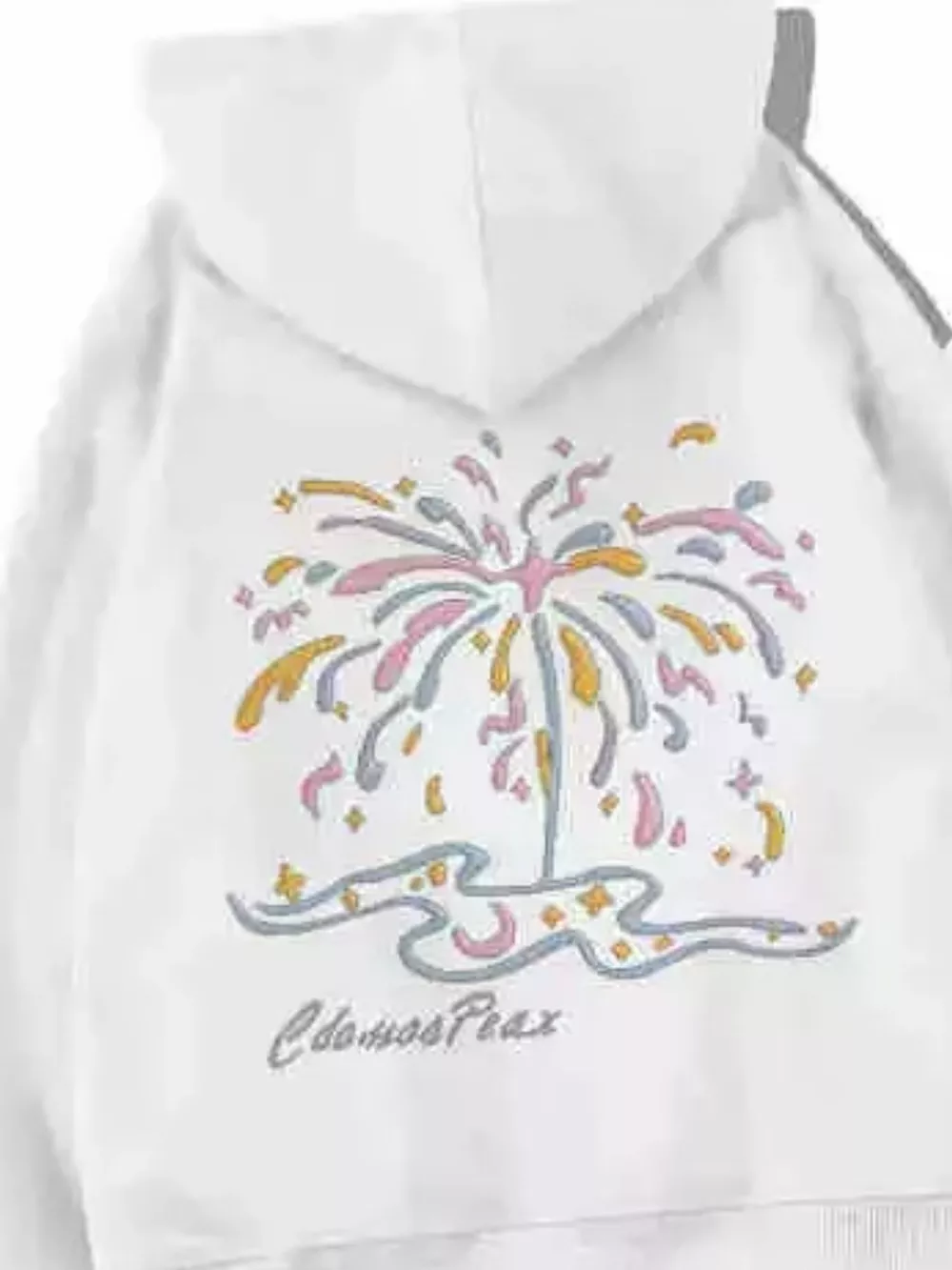 Full Size Fireworks Graphic Kangaroo Pocket Hoodie Plus Size, image 9