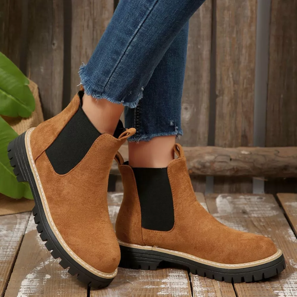 Round Toe Block Heels Boots, image 8