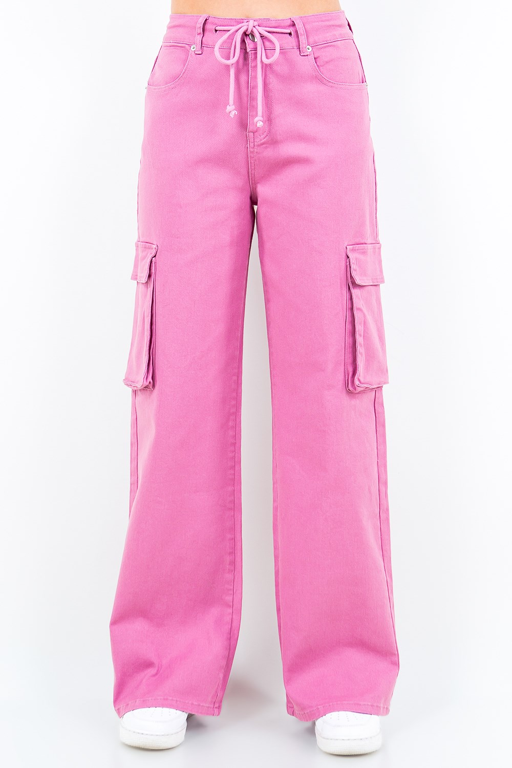 Full Size Drawstring Wide Leg Cargo Pants Plus Size