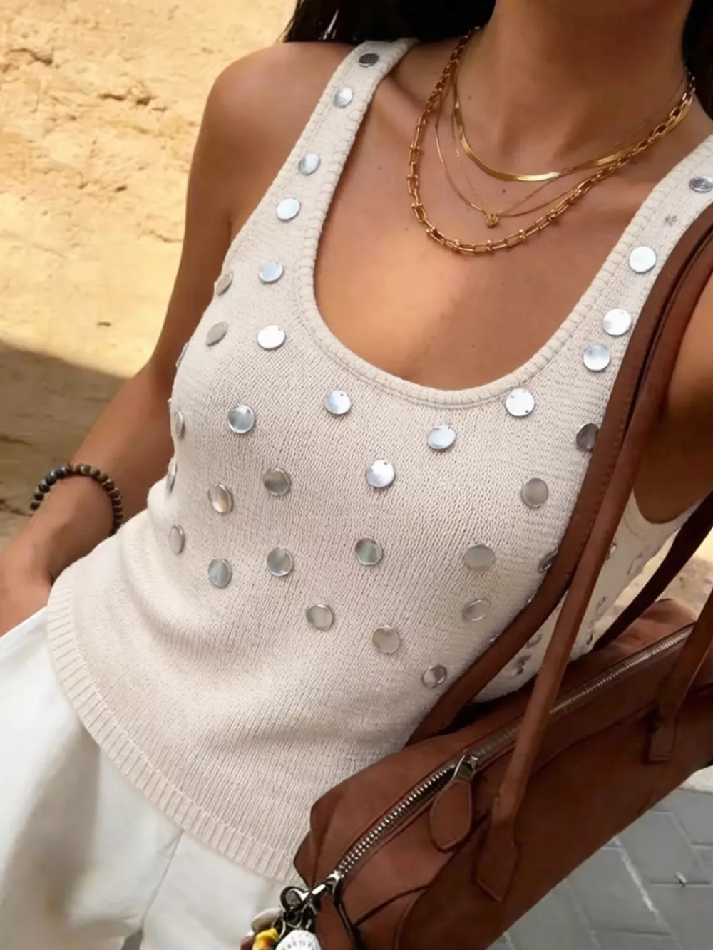 Sequin Scoop Neck Tank, image 4