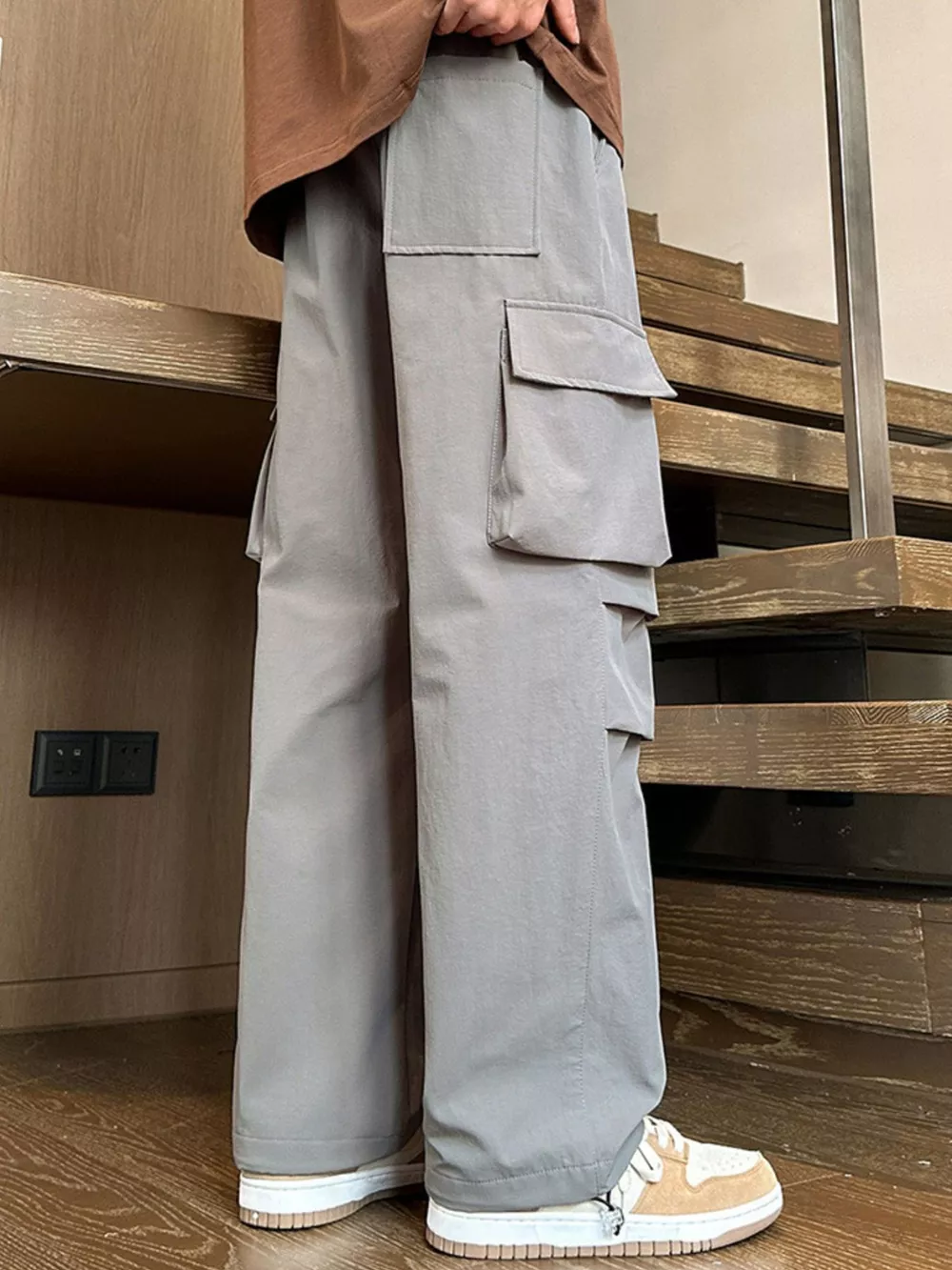 Men's Plus Size Loose Fit Cargo Pants, image 4