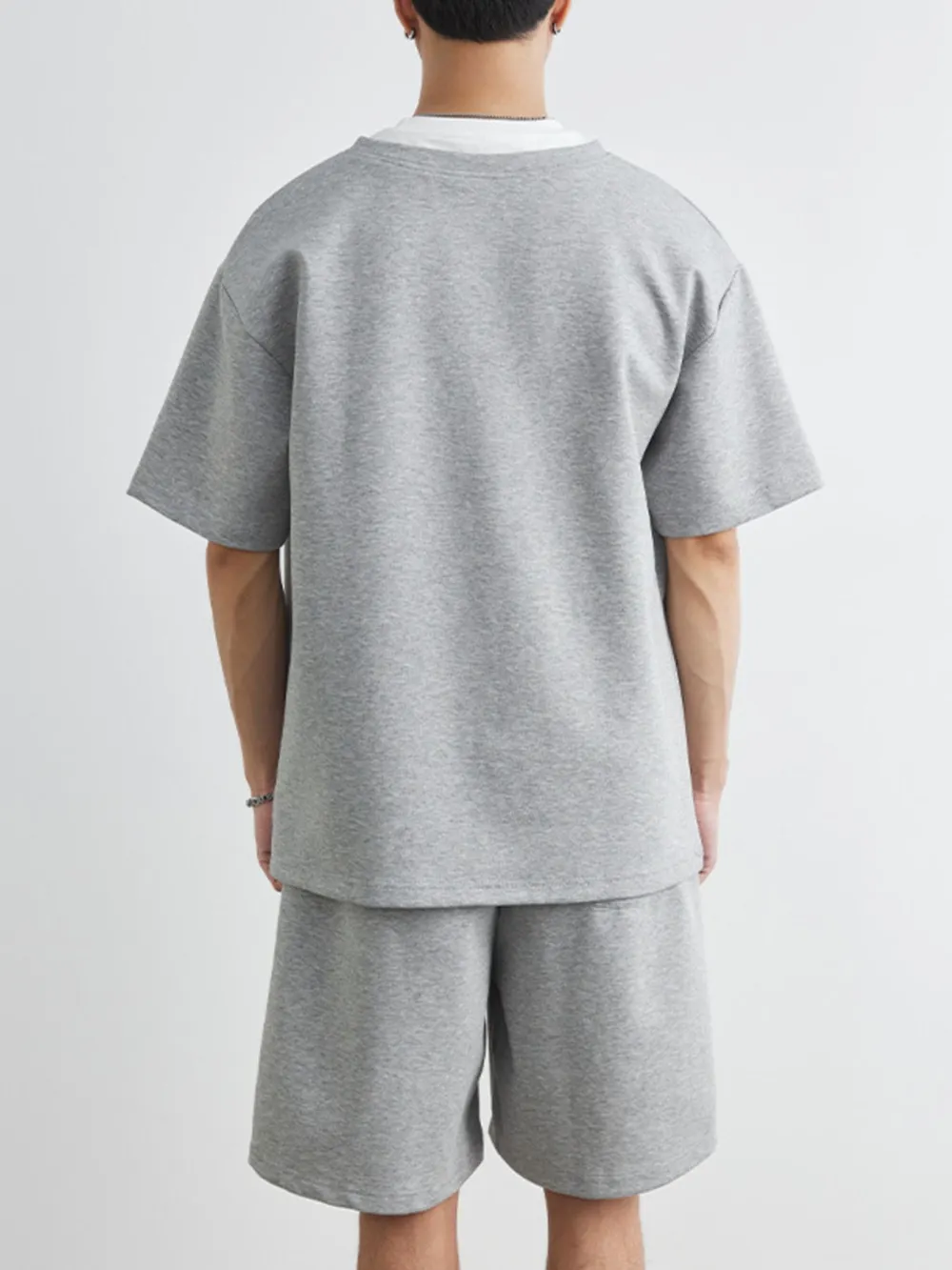 Men's Plus Size Half Sleeve Top and Shorts Set, image 8