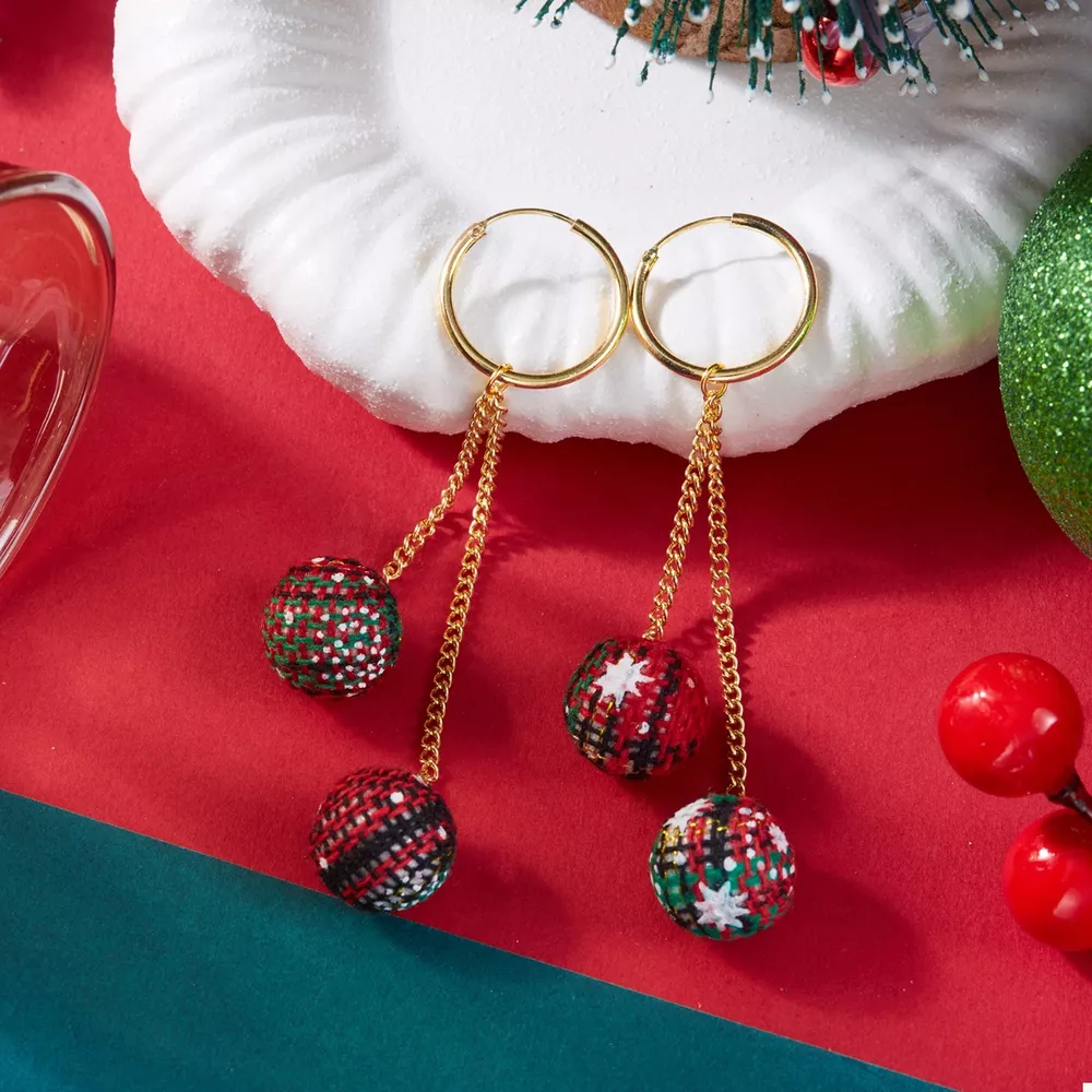 18K Gold-Plated Ball Drop Earrings, image 3