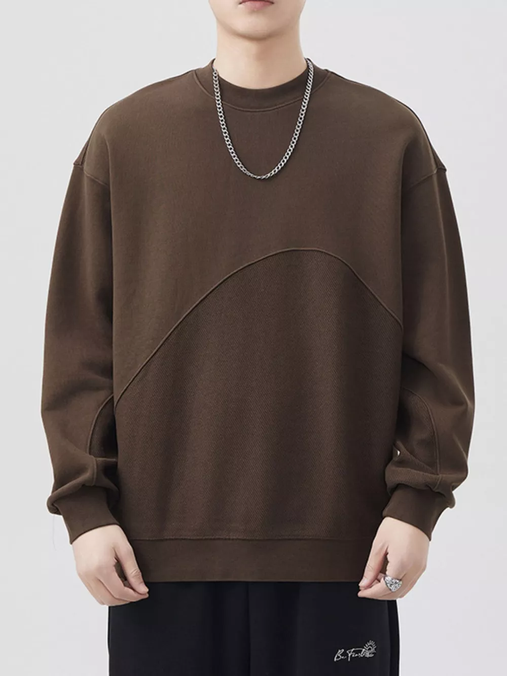 Men's Plus Size Round Neck Long Sleeve Sweatshirt