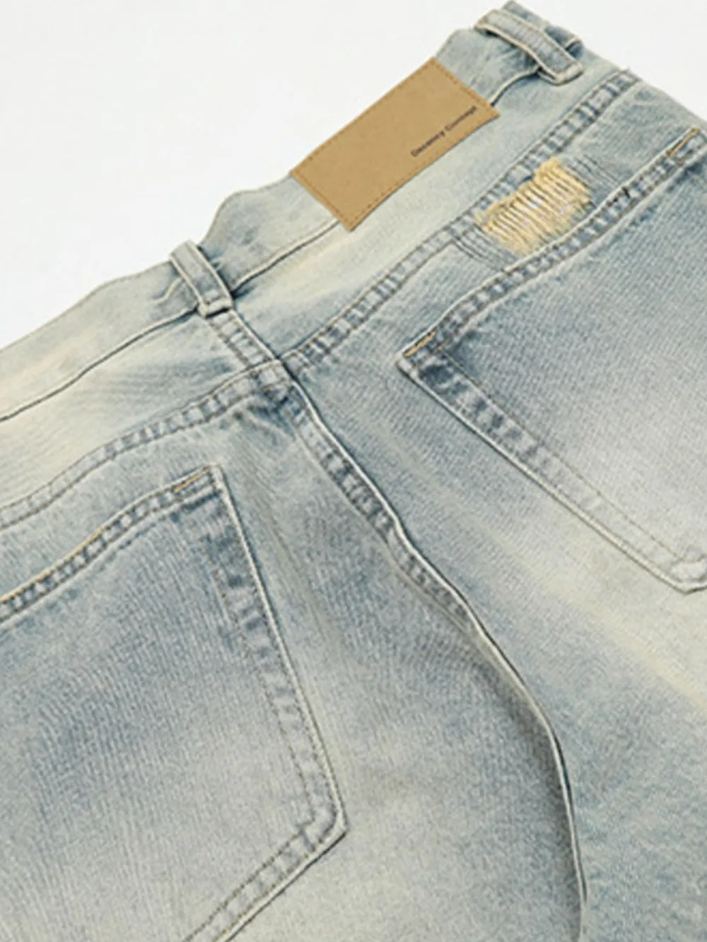Men's Vintage Distressed Wide Leg Jeans, image 5