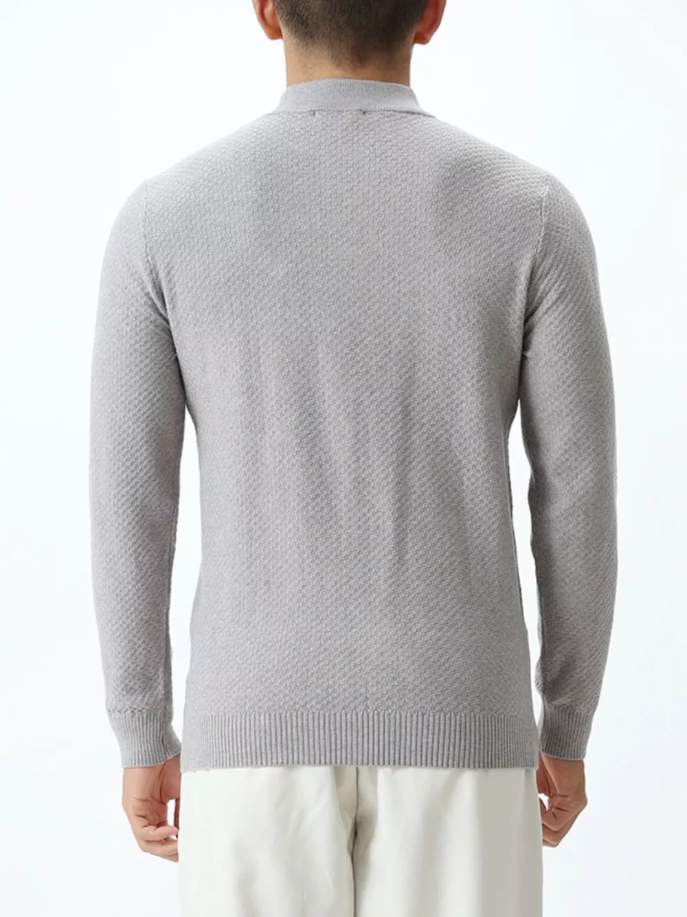Men's Plus Size Textured Mock Neck Knit Top, image 5
