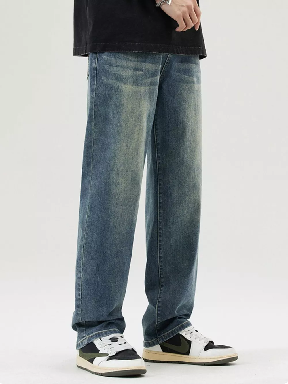 Men's Wash Loose Fit Jeans, image 9
