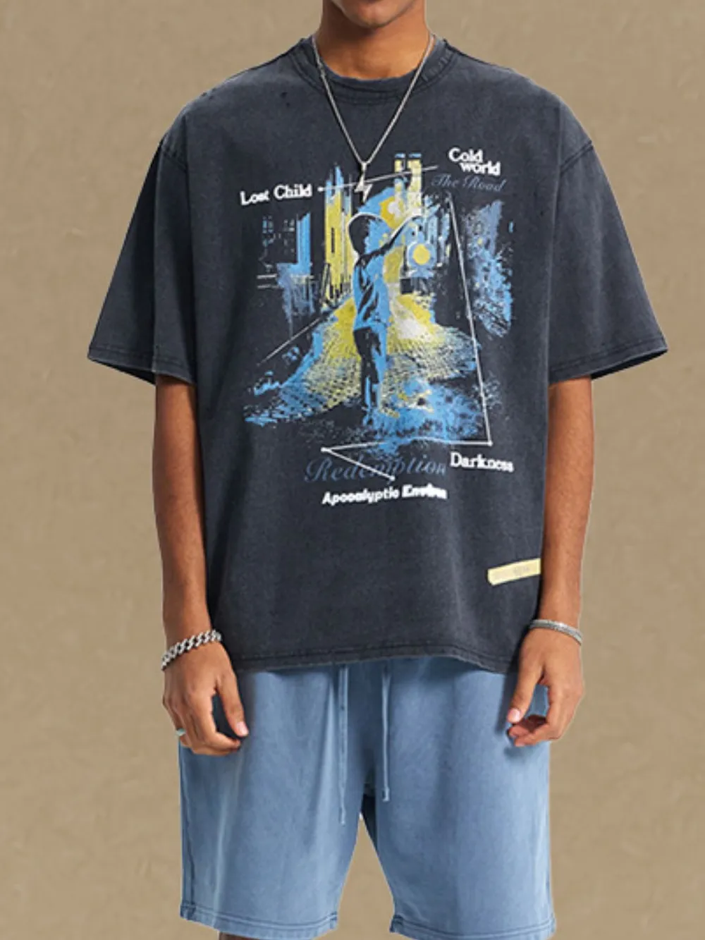 Men's Graphic Round Neck Half Sleeve T-Shirt, image 2