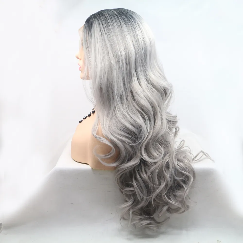13*3" Lace Front Wigs Synthetic Long Wavy 24" 130% Density, image 3