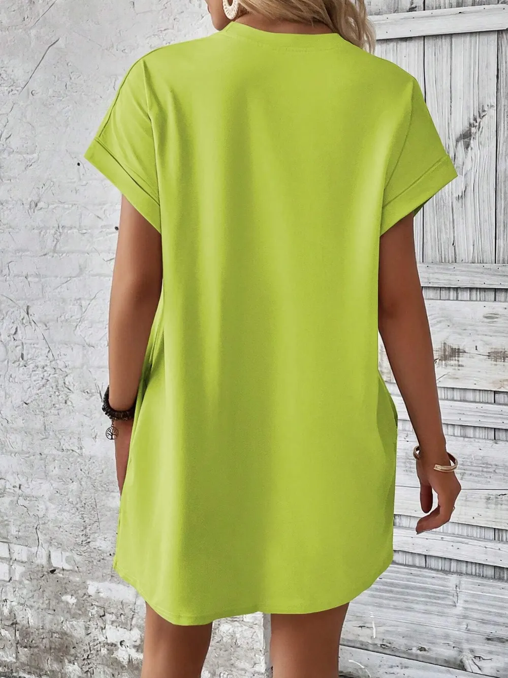 Round Neck Short Sleeve Mini Dress, image 10
