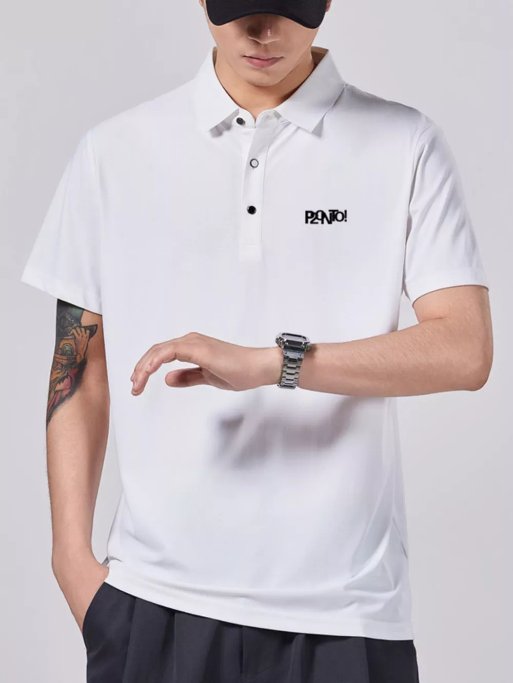 Men's Plus Size Collared Neck Short Sleeve Polo, image 8