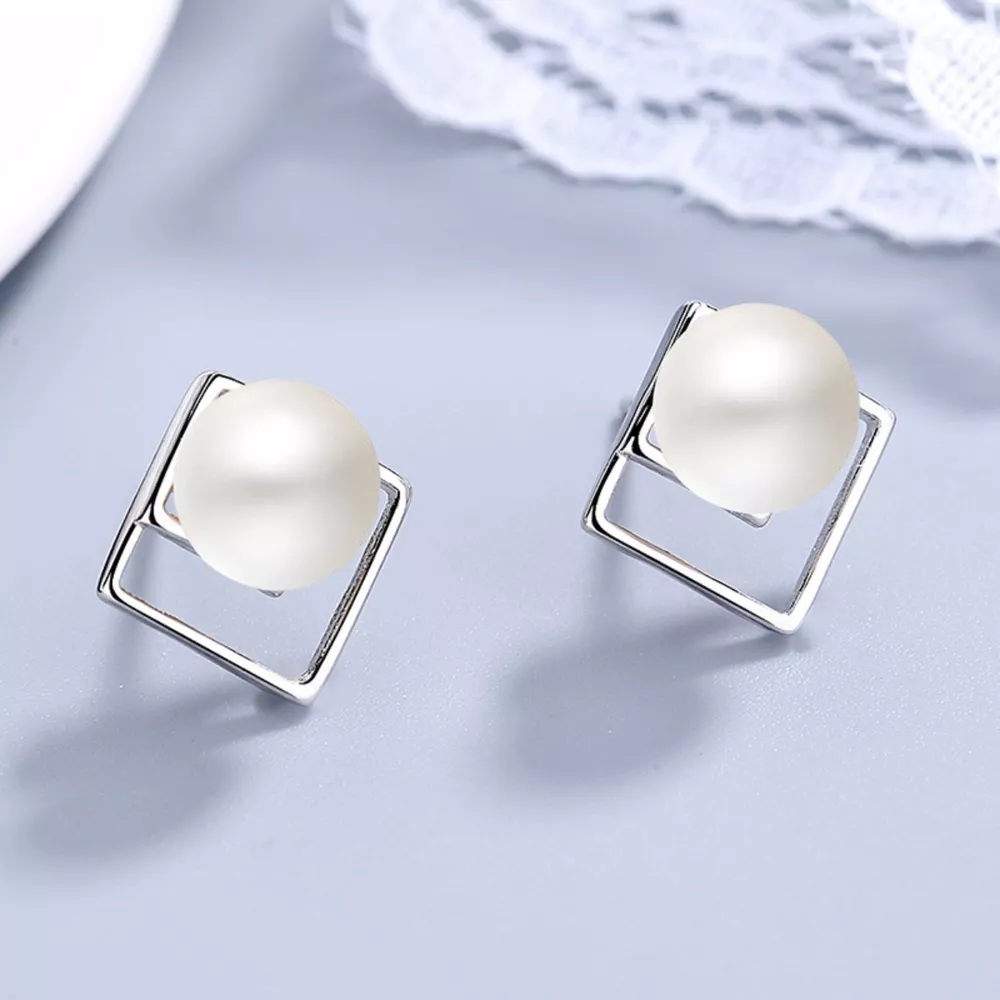 Pearl Stud Earrings, image 3