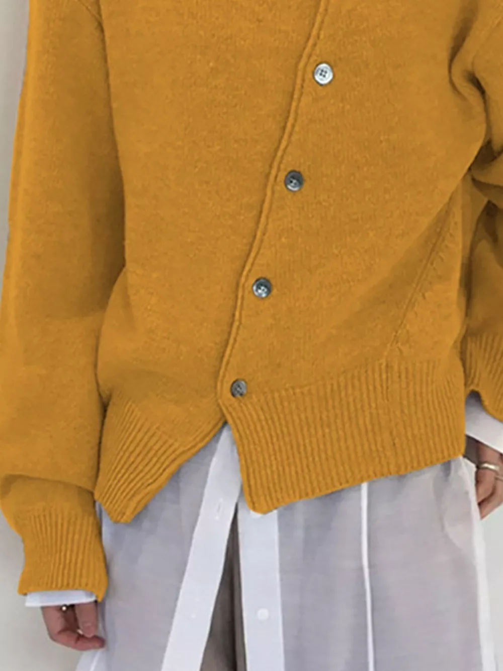Asymmetric Button-Down Sweater, image 13