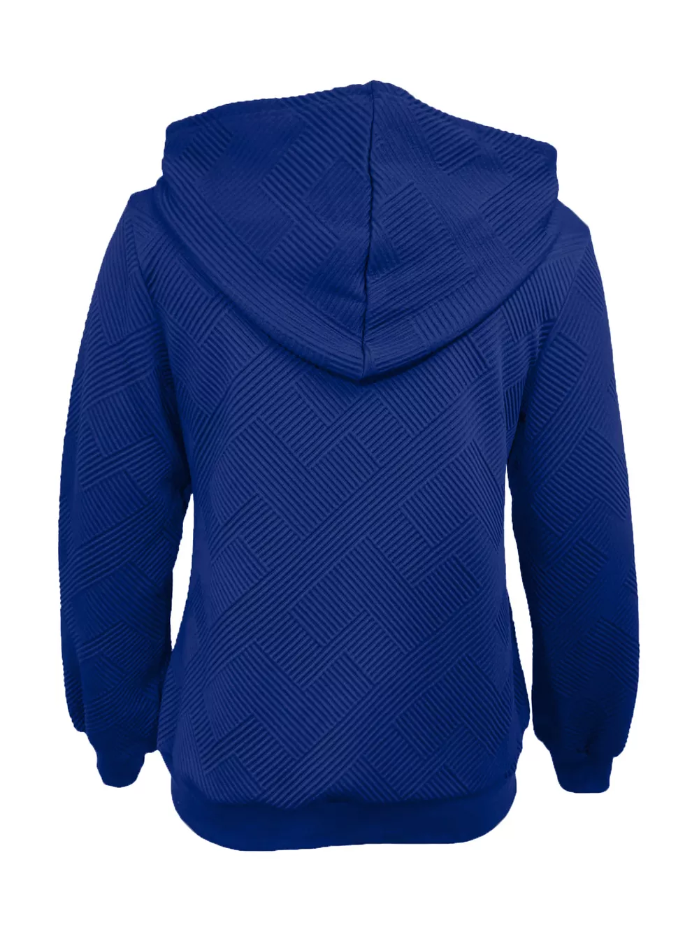Texture Zip-Up Hoodie with Drawstring, image 3