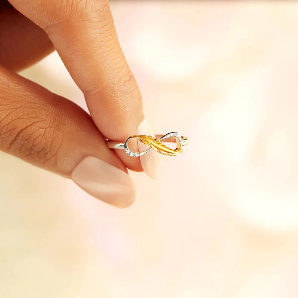 Feather 925 Sterling Silver Zircon Ring, image 3