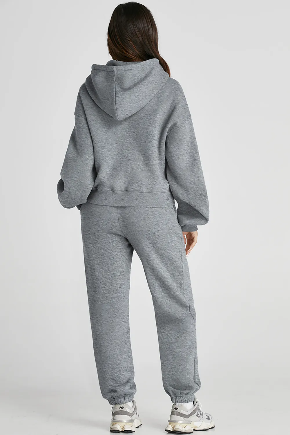 Dropped Shoulder Hooded Top and Pants Active Set, image 4