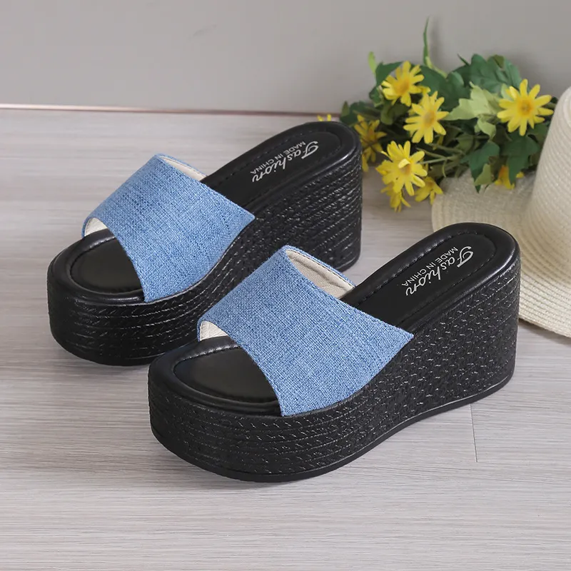 Open Toe Mid Heel Wedge Sandals, image 4