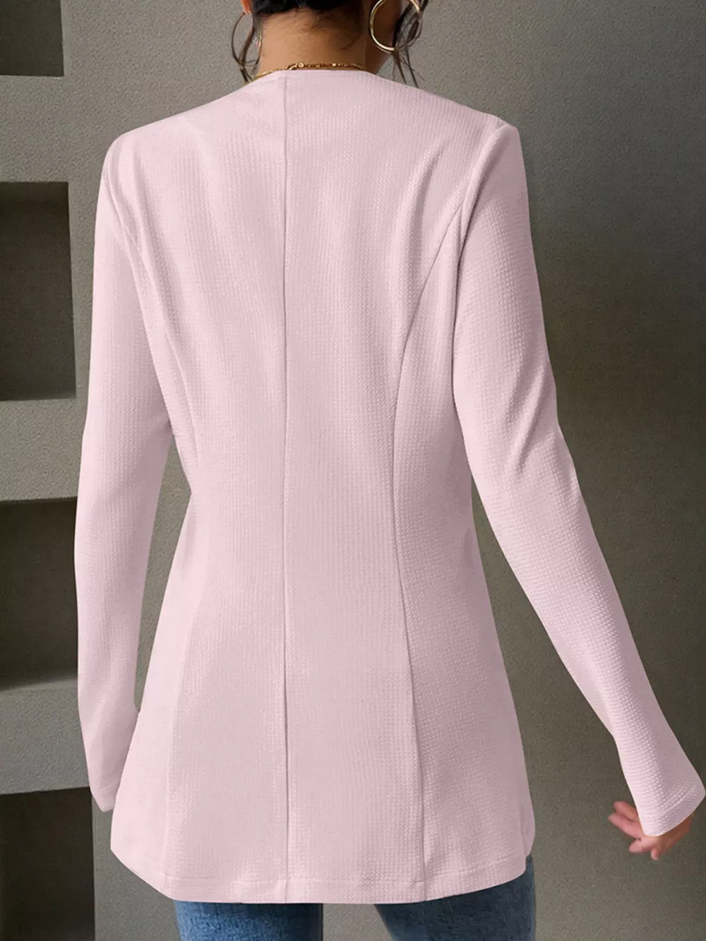 One Button Long Sleeve Blazer, image 3