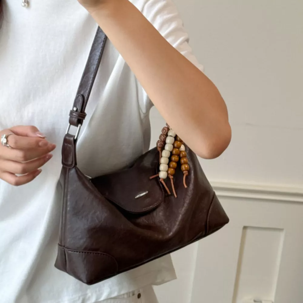 Vintage Leather Shoulder Bag, image 5