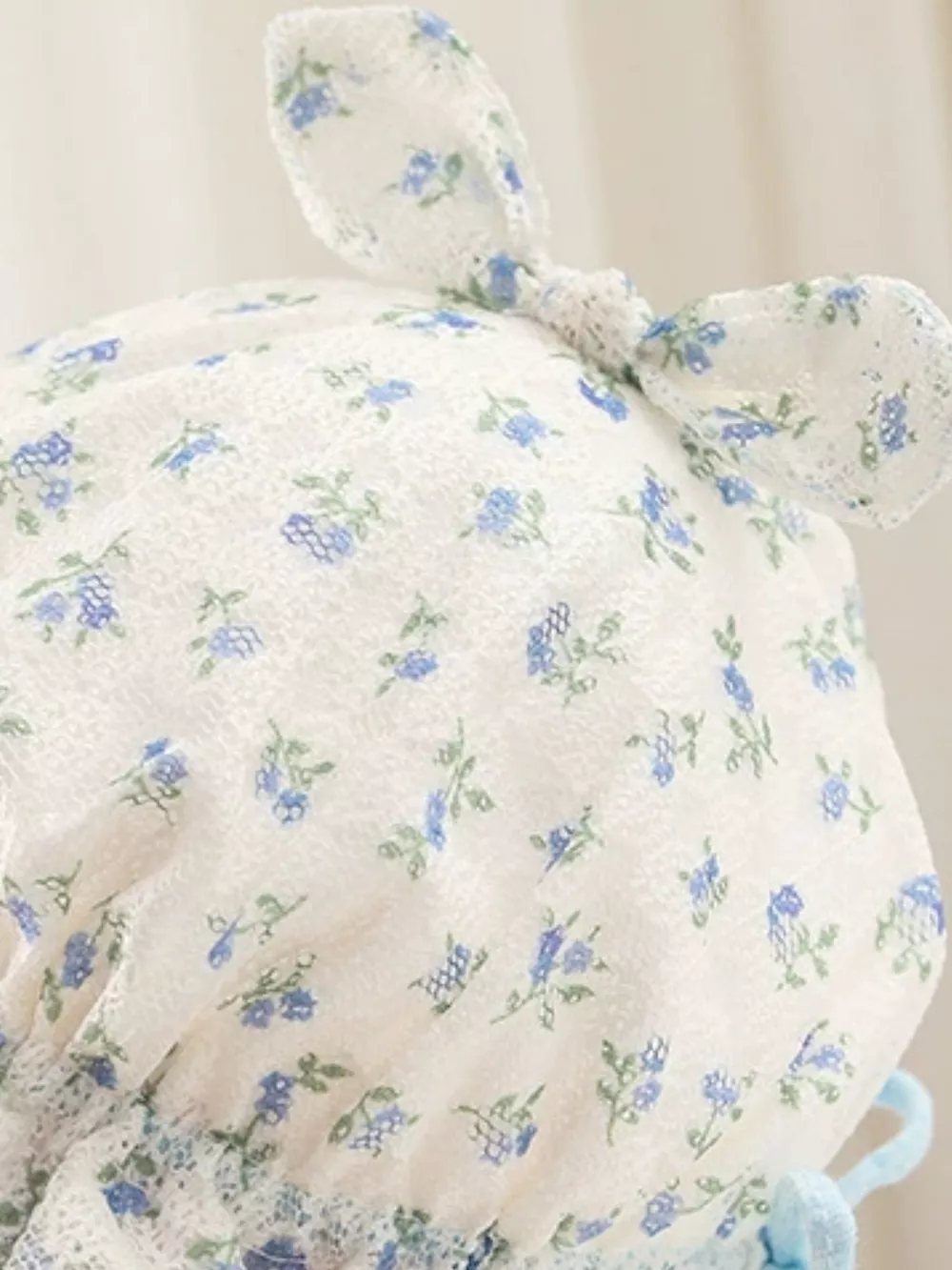 Children's Floral Print Bunny Ear Hat, image 6
