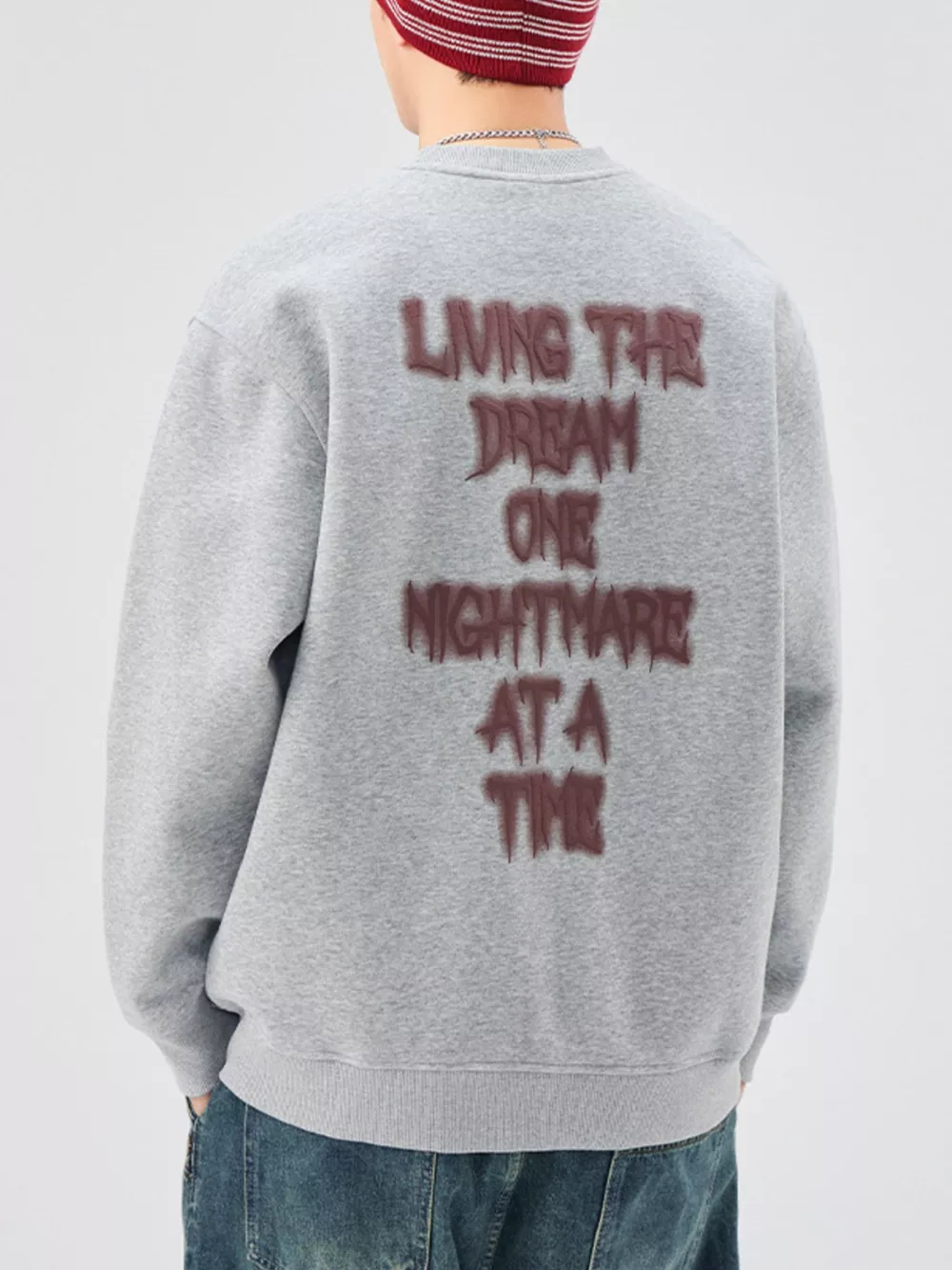 Men's Plus Size Crew Neck Dropped Shoulder Sweatshirt, image 2