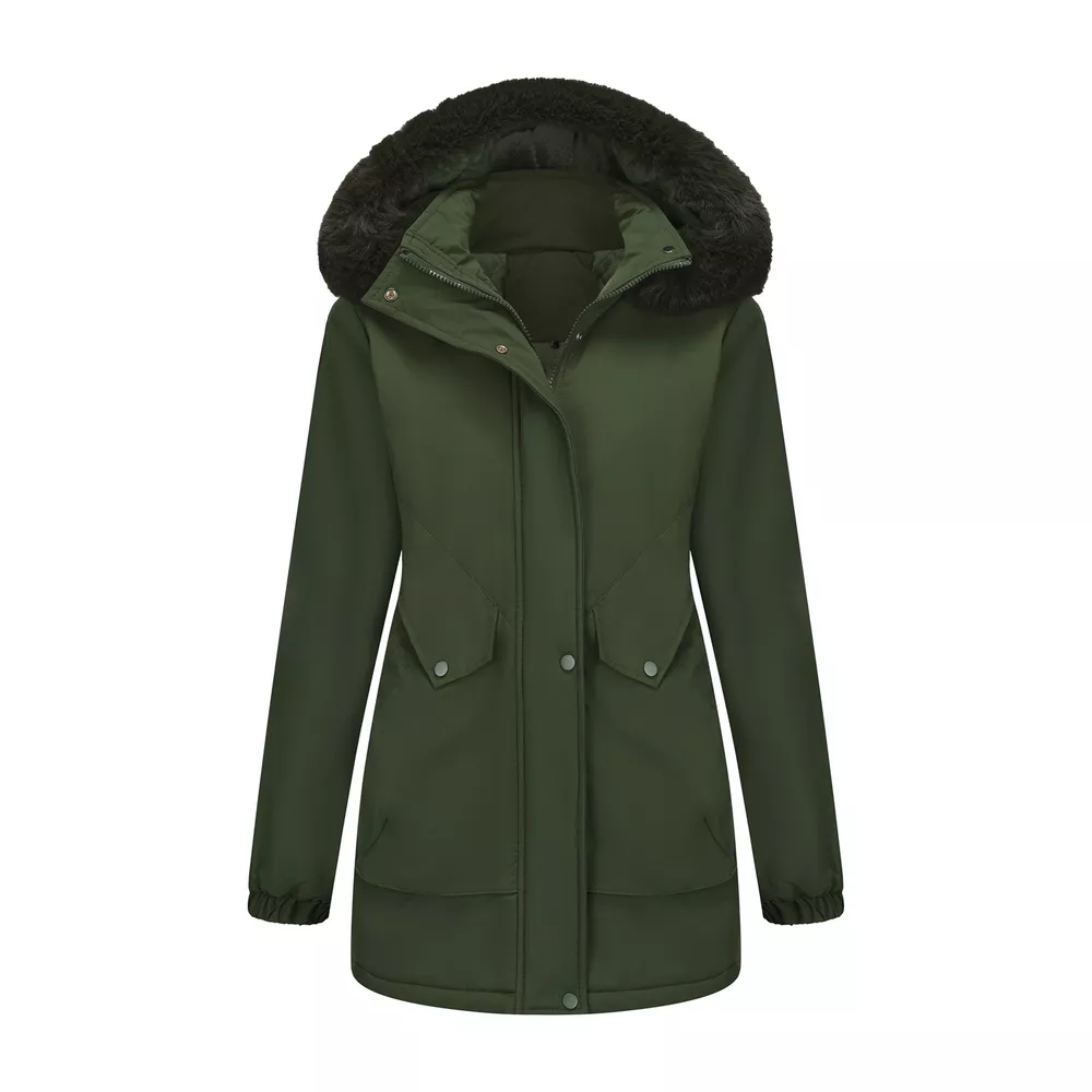 Full Size Fur Hooded Warm Winter Parka Outerwear Plus Size, image 10