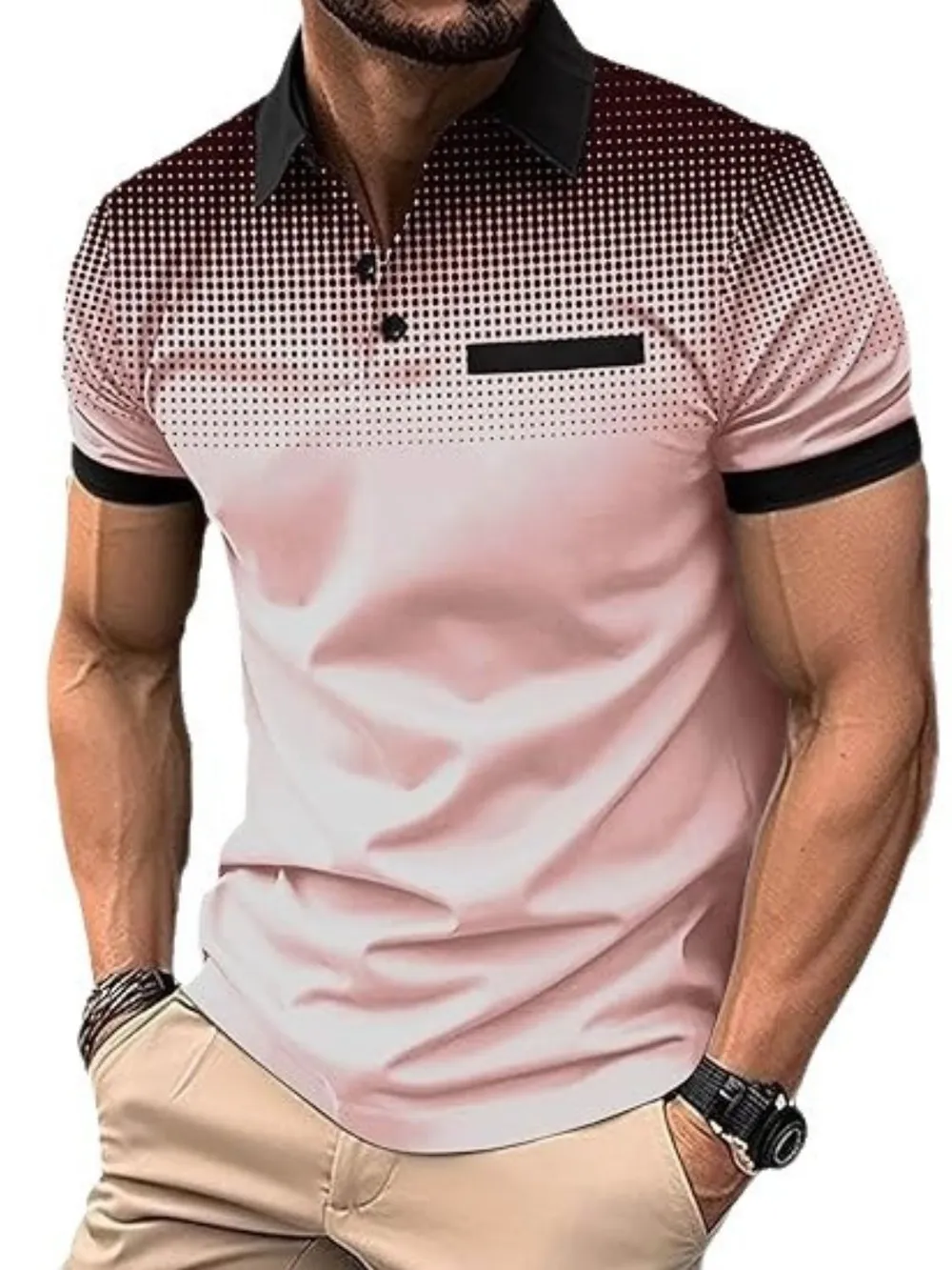 Men's Full Size Collared Neck Short Sleeve Polo Plus Size, image 7
