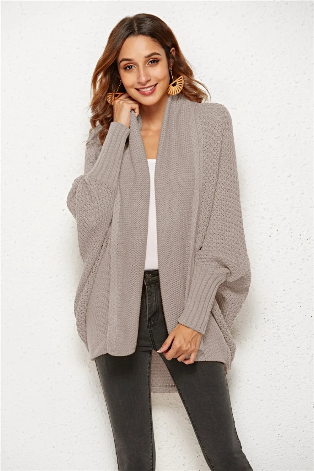 Open Front Batwing Sleeve Cardigan, image 2