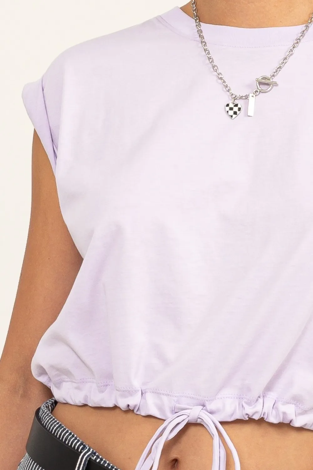 Drawstring Hem Crop Top, image 5